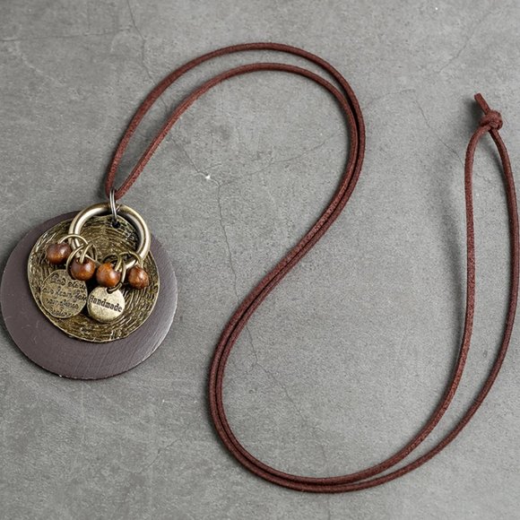 Bohemian Wood Leather Necklace - Picture 8 of 15